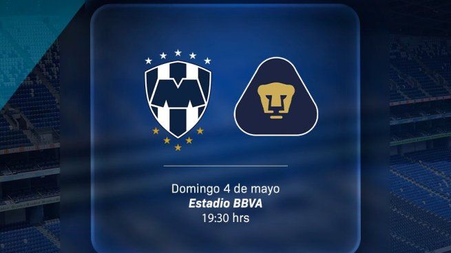 La Liga MX determinó que el Play In entre Monterrey y Pumas se juegue el próximo domingo 4 de mayo, en punto de las 19:30 horas (tiempo Centro de México).
