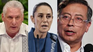 Miguel Díaz-Canel, Claudia Sheinbaum y Gustavo Petro, presidentes referenciados con la izquierda latinoamericana. Miguel Díaz-Canel, Claudia Sheinbaum y Gustavo Petro, presidentes referenciados con la izquierda latinoamericana.