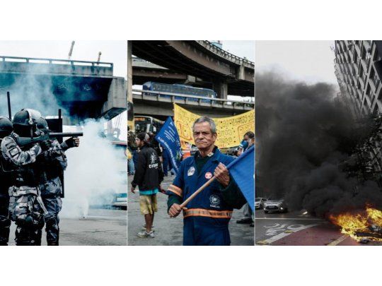 Huelga paralizó a Brasil con incidentes en varias ciudades
