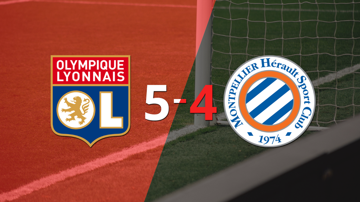Olympique Lyon asserted its locality and defeated Montpellier 5-4