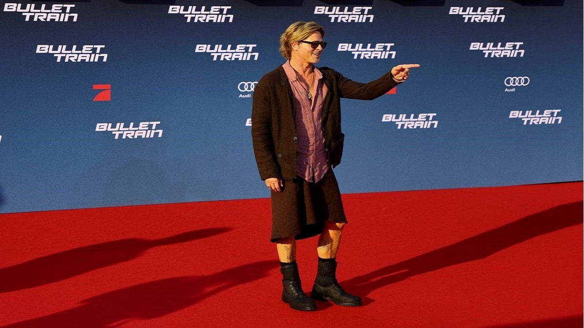 Brad Pitt sorprendió a todos con su look en la avant premiere de su última película