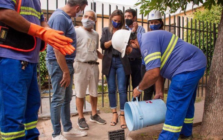 Galmarini y Zabaleta habilitaron una red cloacal para 25.000 habitantes de Hurlingham