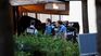 The car crashed into the Le Ramus restaurant. The car crashed into the Le Ramus restaurant.