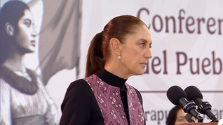 Claudia Sheinbaum en la Mañanera del Pueblo.