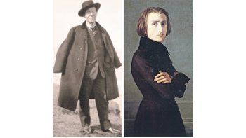 A la izq. Gustav Mahler, de quien se recuerda el centenario de su muerte. Al lado Franz Liszt, de quien se cumple el bicentenario del nacimiento.