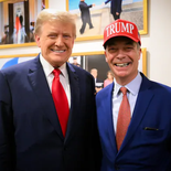 El político británico, impulsor del Brexit, junto a Donald Trump.&nbsp;