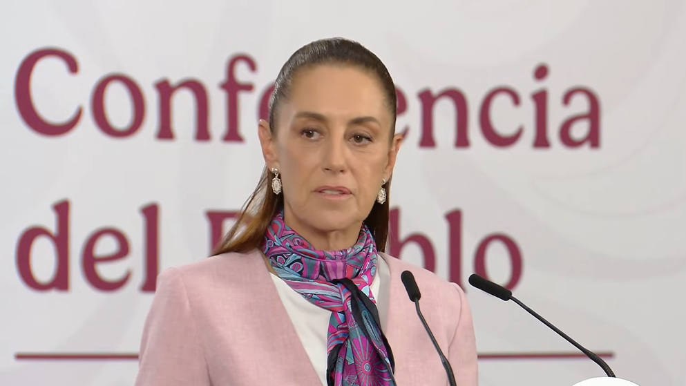 Claudia Sheinbaum en la Mañanera del Pueblo de este viernes.