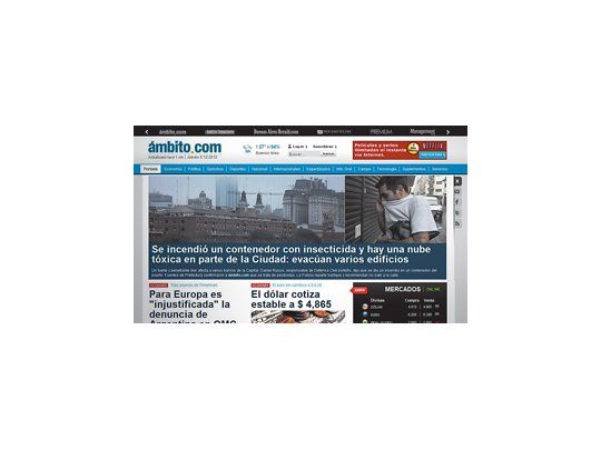 La nueva portada de ámbito.com. El rediseño busca jerarquizar la información.