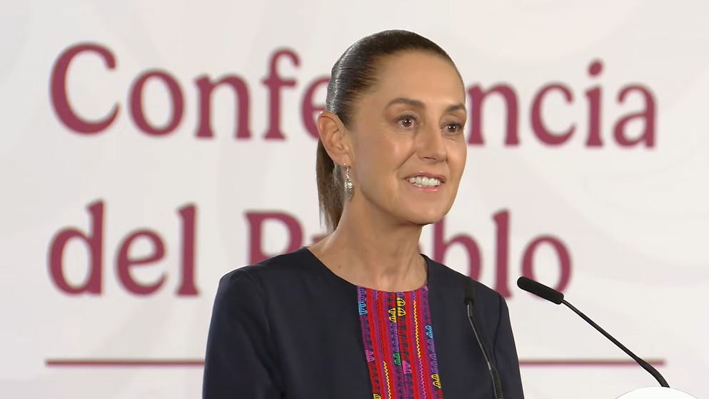Claudia Sheinbaum en la Mañanera del Pueblo.