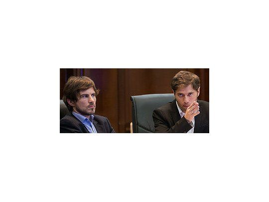 Augusto Costa y Axel Kicillof durante el encuentro que mantuvieron con representantes de la construcción.