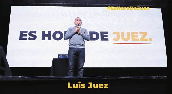 El senador nacional Luis Juez, anoche durante el cierre de campaña.