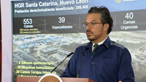 Zoé Robledo, titular del IMSS, en la Mañanera del Pueblo.