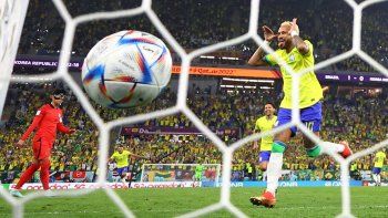 A cuartos. Brasil goleó a Corea del Sur en el Mundial de Qatar 2022.