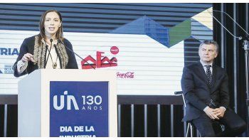 ámbito.com | Firmeza. Con Macri a pocos metros, en un acto en Pilar por el Día de la Industria, Vidal dejó en claro que sigue firme su estocada en la Corte en pos de volarle el techo de $650 millones al Fondo del Conurbano.
