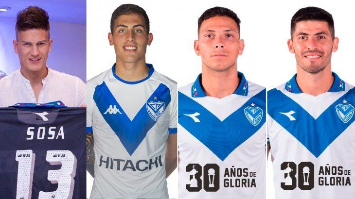 Sebastián Sosa, Braian Cufré, Abiel Osorio y José Ignacio Florentín, los cuatro jugadores de Vélez denunciados por abuso sexual.