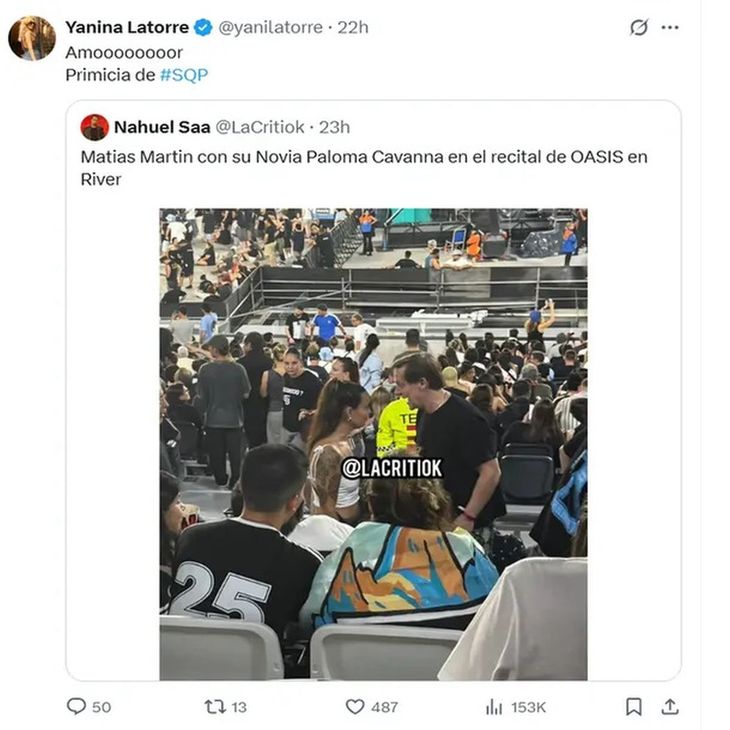 La respuesta de Yanina Latorre al tweet con la imagen filtrada.