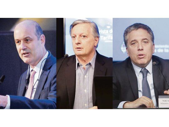 Federico Sturzenegger, Juan José Aranguren y Nicolás Dujovne.