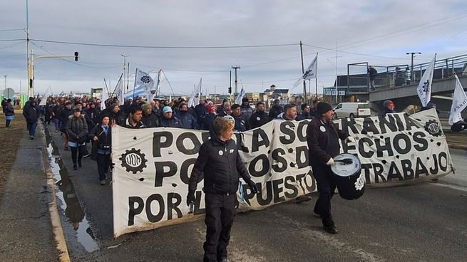 Protesta de la UOM Río Grande en el conflicto con Grupo Mirgor.