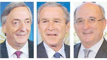 Néstor Kirchner, George W. Bush y Antonio Brufau