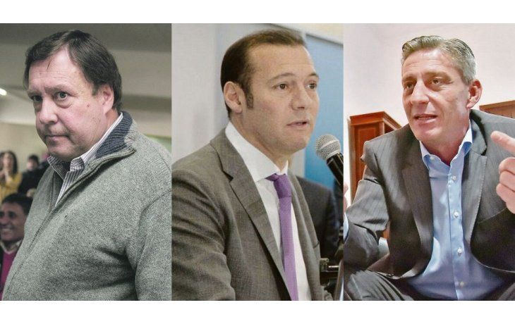 Alberto Weretilneck, Omar Gutiérrez y Mariano Arcioni.