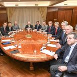 Luis Caputo junto a su equipo ecónomico se reunió con Kristalina Georgieva.