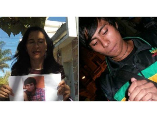 Lautaro Muri y su madre, durante la búsqueda