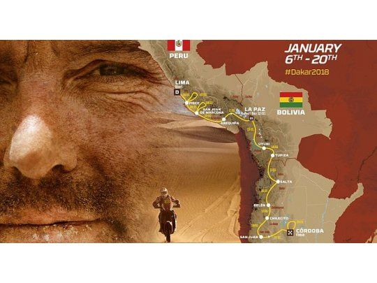 El recorrido oficial del rally, que atravesará Perú, Bolivia y Argentina (Foto: @Dakar).