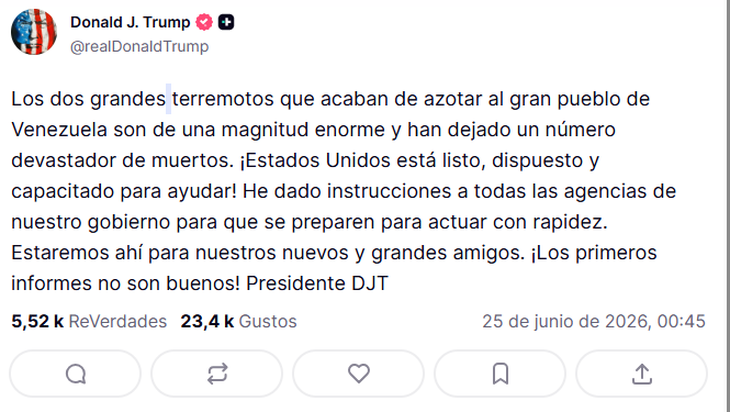 Trump también prometió ayuda para Venezuela. Trump también prometió ayuda para Venezuela.