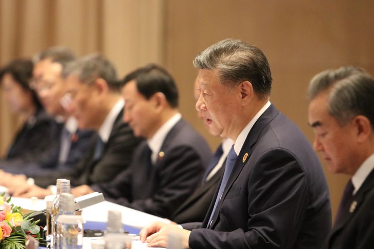 Xi Jinping junto a su comitiva en el marco del G20.&nbsp;