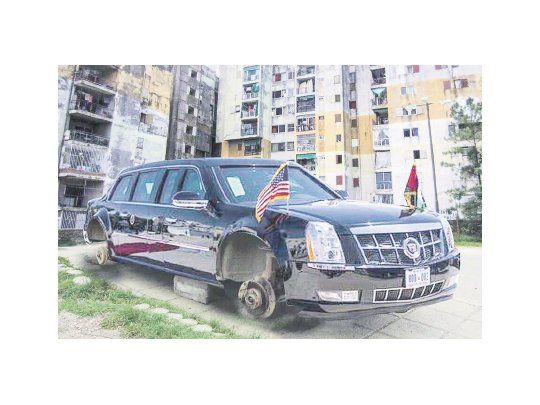 Humor en las mesas de dinero vía WhatsApp: en este caso, con el auto que transporta a Obama, denominado “La bestia”.