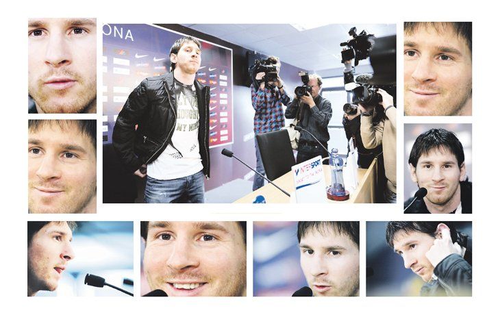 ámbito.com | Lionel Messi con la edición de France Football en sus manos, donde anuncian que es el ganador del Balón de Oro. Ayer nuevamente fue el más solicitado del Barcelona por la prensa española e internacional en la sala de conferencias del Camp Nou. El domingo