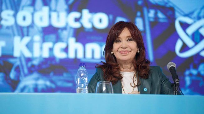 Cristina Kirchner, durante el primer tramo de la inauguración del Gasoducto Néstor Kirchner.&nbsp;