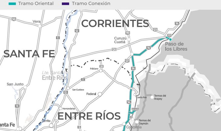Así es el Tramo Oriental de la Red Federal de Concesiones. Así es el Tramo Oriental de la Red Federal de Concesiones.