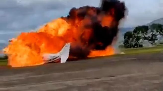 Un avión se estrelló en Venezuela cuando despegaba: hay dos muertos.&nbsp;