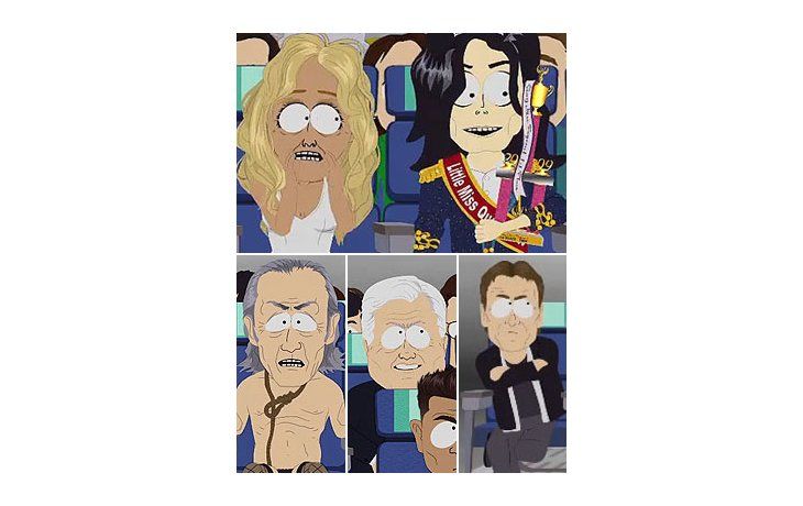 Arriba: Farrah Fawcett y Michael Jackson. Abajo: David Carradine, Ted Kennedy y Patrick Swayze.