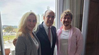 Karina Milei, Guillermo Francos y Santiago Caputo, en una nueva imagen difundida por el Gobierno.&nbsp;