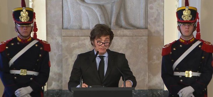 Javier Milei en Casa rosada este martes.