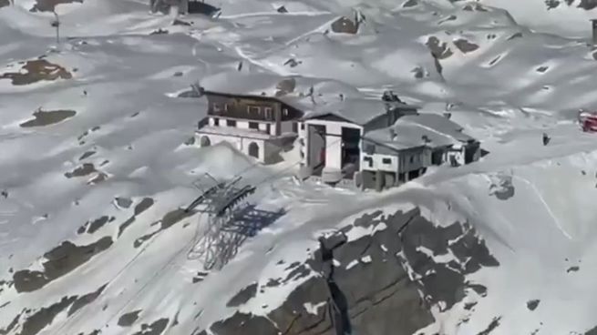 El lugar del accidente en el teleférico de Macugnaga.