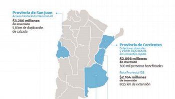En detalle, el plan de obras provincia por provincia.