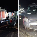 Así quedó la camioneta tras el impacto Así quedó la camioneta tras el impacto