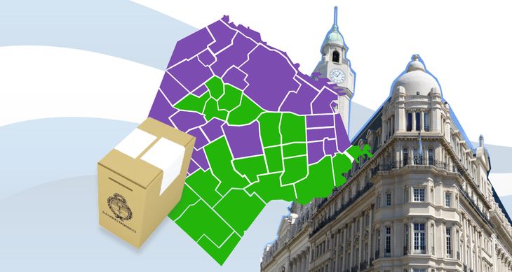 El mapa de la Ciudad luego de la elección porteña de mayo. El mapa de la Ciudad luego de la elección porteña de mayo.