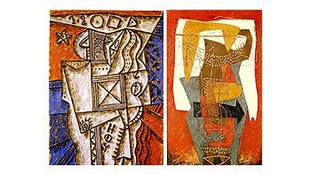 ámbito.com | A la izquierda, obra de Jorge Della Salla (quien comparte muestra con AlejandraDi Lorenzo) y, al lado, una de Analía Calvinho, quien expone junto a otrasdos alumnas dilectas de Tito Delmonte y aún integran el Taller Sur.