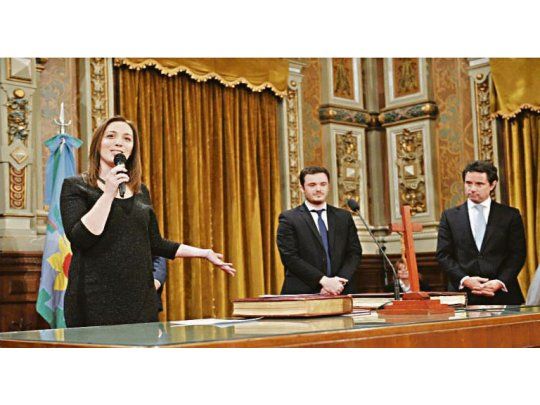 Jura. María Eugenia Vidal puso en actividad ayer a los flamantes funcionarios bonaerenses.