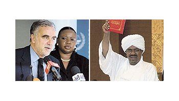 Luis Moreno Ocampo (izquierda) pidió ayer,como fiscal de la Corte Penal Internacional, elarresto del presidente de Sudán, Omar al-Bashir (derecha). Es la primera vez que esetribunal pide la captura de un jefe de Estadoen ejercicio.
