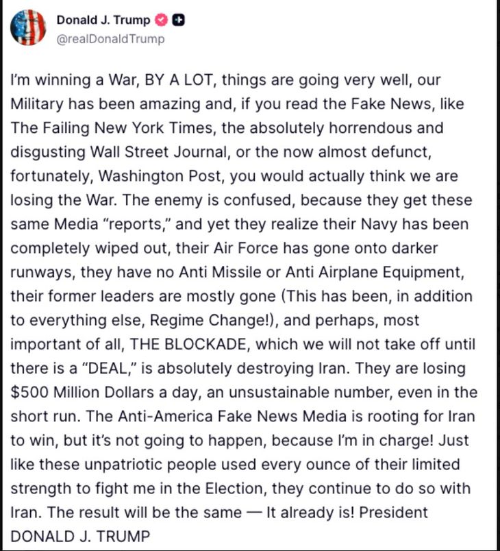 Trump ataca a la prensa y anuncia que no levantará el bloqueo por más que los iraníes liberen el pasaje Trump ataca a la prensa y anuncia que no levantará el bloqueo por más que los iraníes liberen el pasaje
