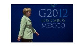 Angela Merkel en la cumbre del G-20 en Los Cabos, México.