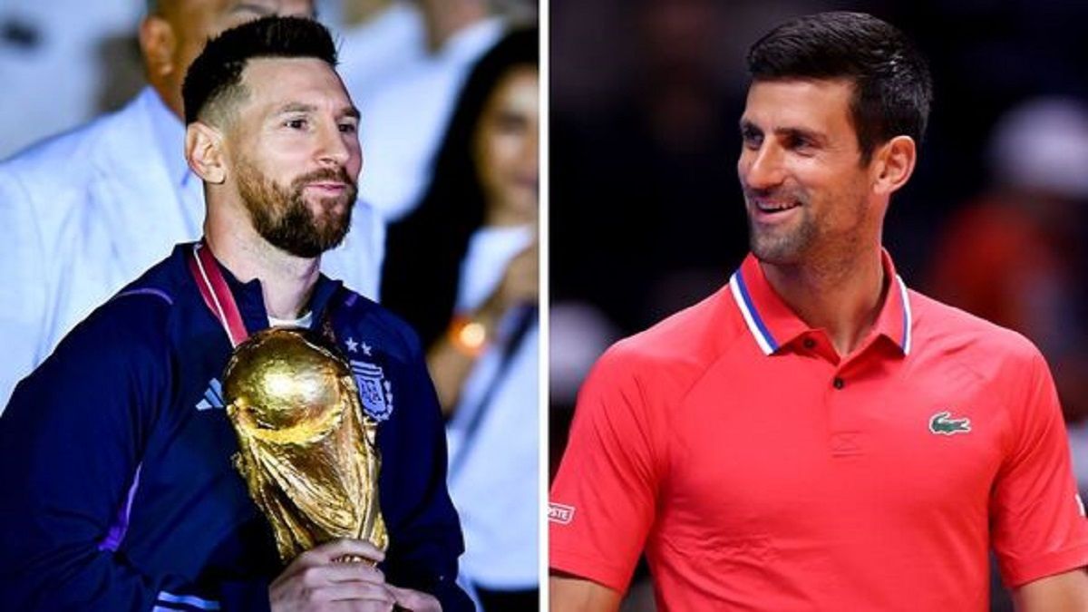 The photo of the legends: Messi with Novak Djokovic