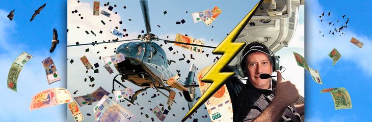 Fiel al estilo de Ben Bernanke, Miguel Pesce, consiguió gasoil para su helicóptero. 
