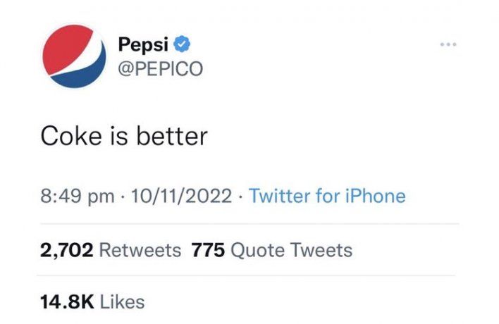 Cuenta falsa de Pepsi.