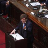 Javier Mileidurante la apertura de sesiones ordinarias. Javier Mileidurante la apertura de sesiones ordinarias.